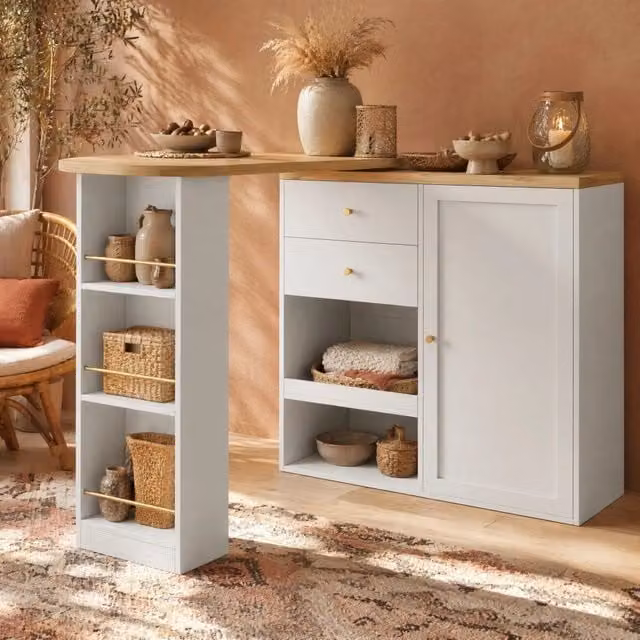 Armadio Modulare REDOM in MDF con Ante a Battente e Ripiani Interni, Bianco Opaco, L 105 cm x P 39 cm x H 102 cm