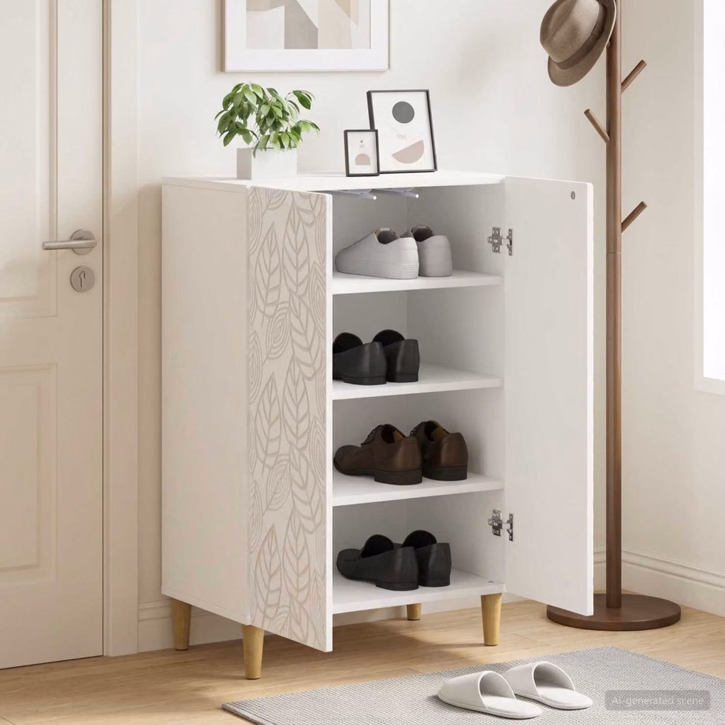 Mobile porta scarpe DELFT vidaXL moderno bianco L: 59,5 cm, P: 39,5 cm, H: 90 cm