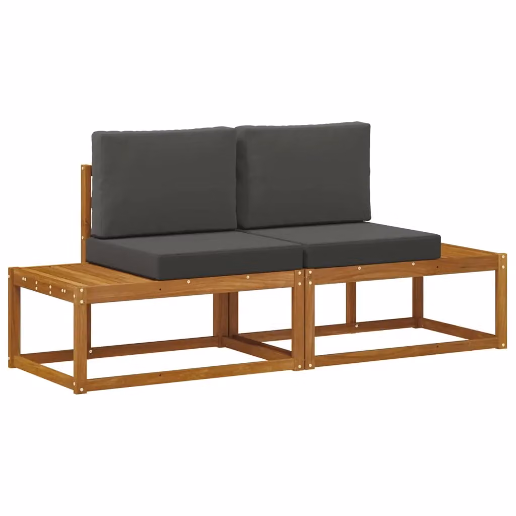 Divano da esterno moderno vidaXL in legno di acacia con cuscini beige e antracite – 2