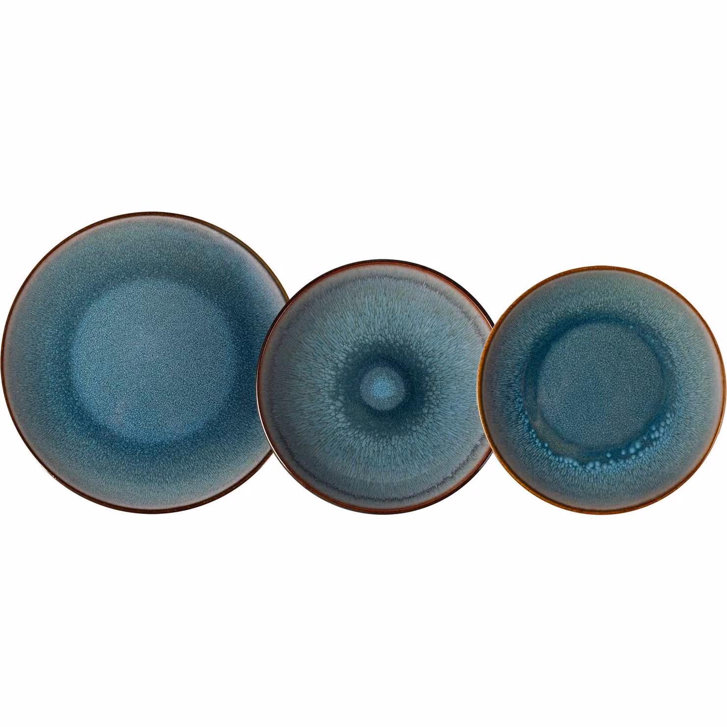 Servizio di piatti Gusto Casa Haruki Reactive Blue in stoneware, 18 pezzi, colore blu