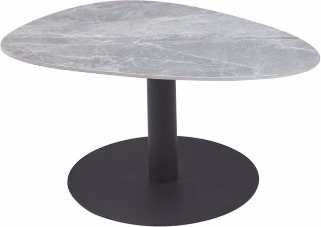 Tavolino Plectrum Casa Collection Grigio Marmorizzato con Base Nera L: 80 cm, P: 60 cm, H: 40 cm – 1