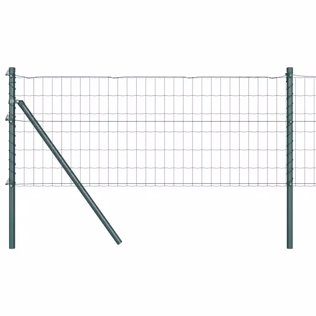 Recinzione in acciaio e PVC verde con fissaggio a terra vidaXL, L: 25 m, H: 0,8 m – 2