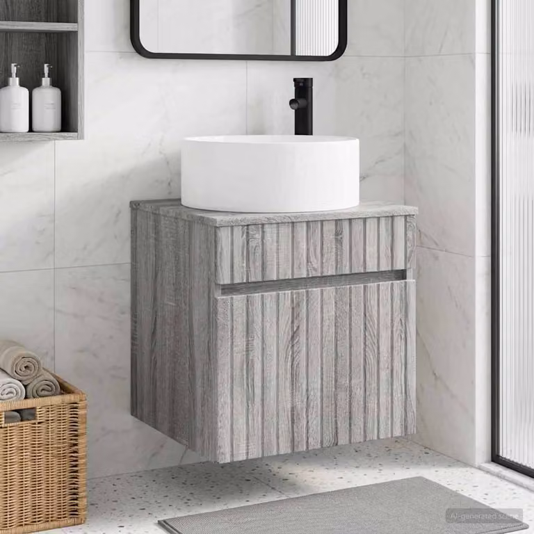 Mobile lavabo da parete vidaXL Sonoma grigio L: 49 cm, P: 44,5 cm, H: 65,5 cm