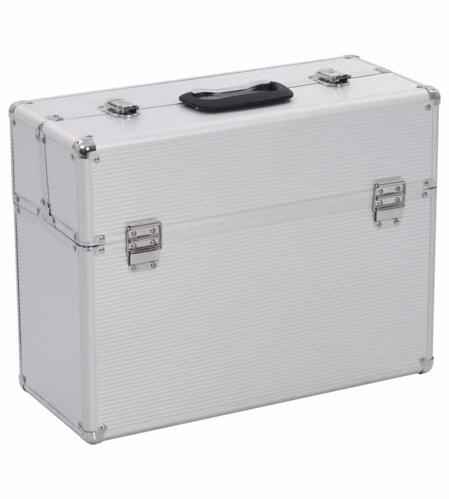 Valigetta per Attrezzi 47x36x20 cm Argento in Alluminio
