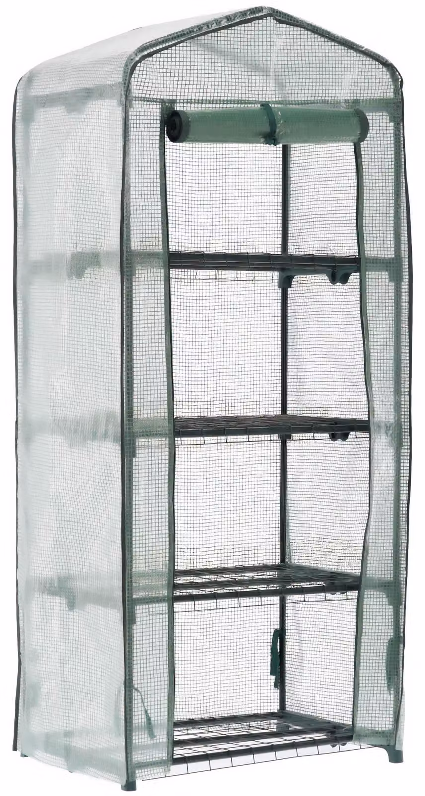Contenitore per alimenti con 4 ripiani e chiusura a zip, dimensioni 69x49x160 cm