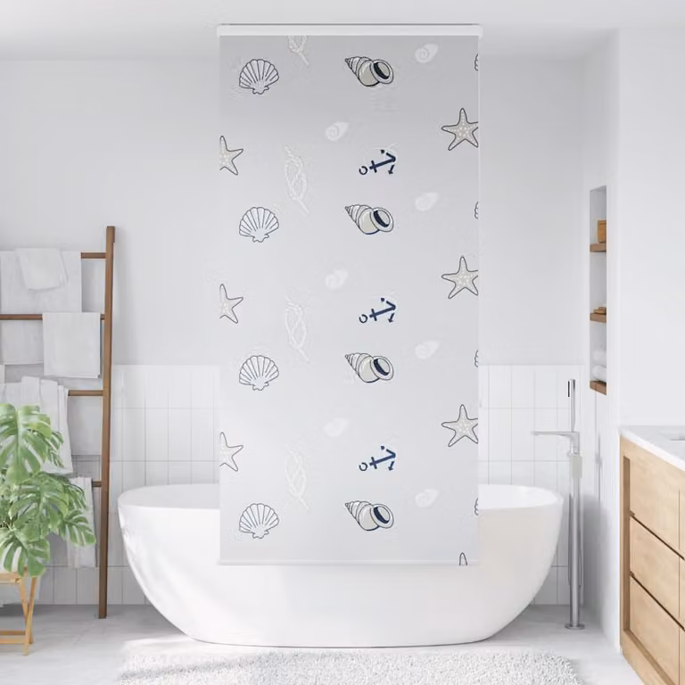 Tenda a Rullo Doccia Cassonetto 90x240 cm Larghezza Tessuto