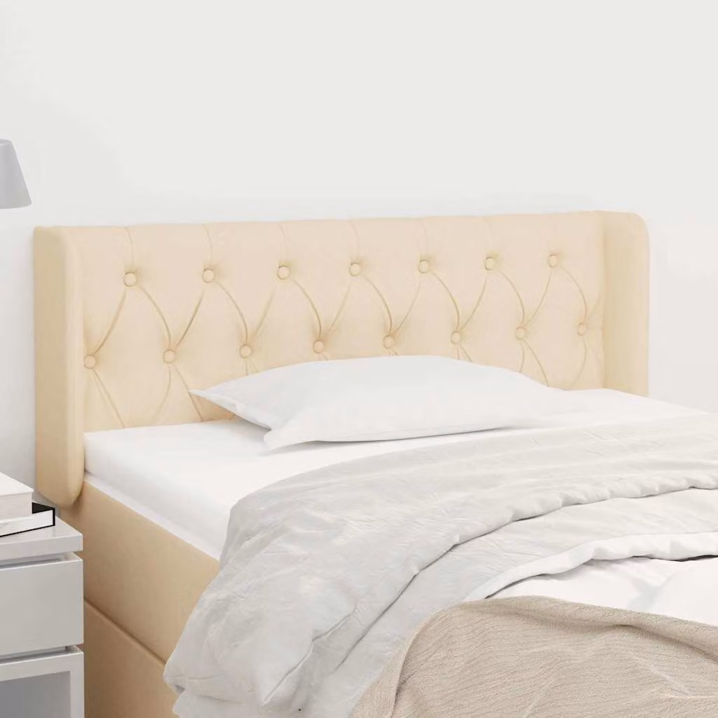 Testiera ad orecchio vidaXL in tessuto beige L: 103 cm, P: 16 cm, H: 78-88 cm