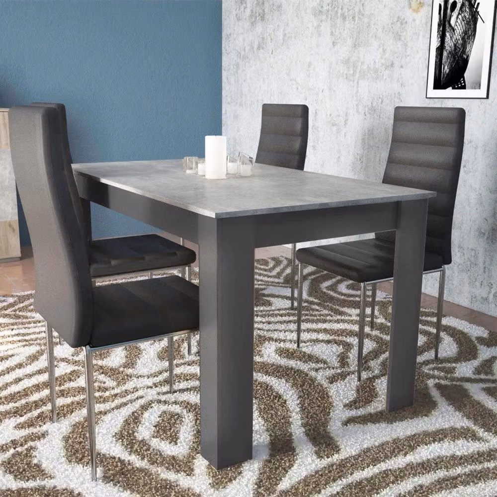 Tavolo da pranzo moderno Pepper GIORDANOSHOP in MDF laminato Antracite e Grigio L: 138 cm, P: 80 cm, H: 75 cm – 2