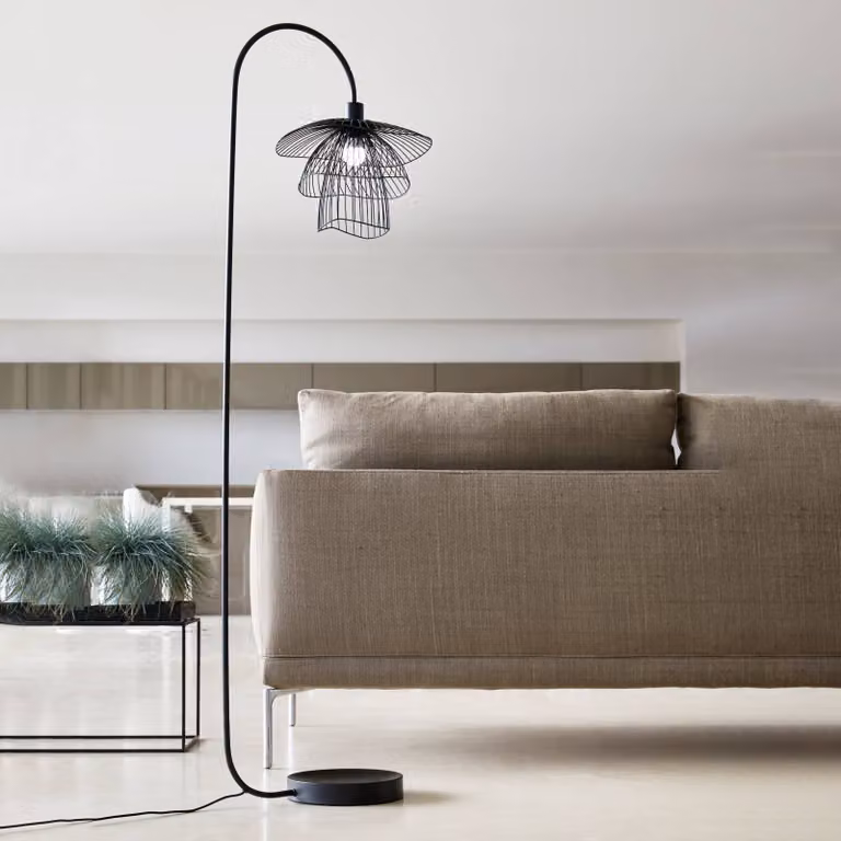 Forestier Lampada da terra di design Papillon XS, Nero, Soggiorno / Sala da pranzo, Metallo, Design, Lampada da terra