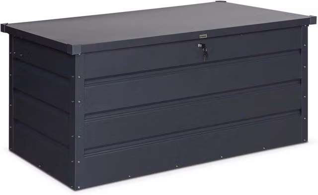 Baule da giardino in metallo, 385l, antracite