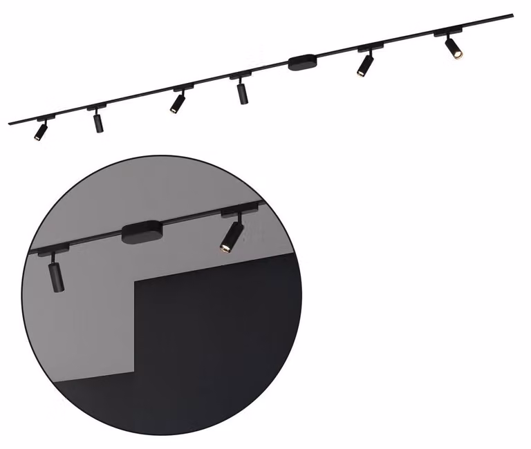 Sistema di binari Briloner Luxtrail, set completo, 6x spot LED, nero