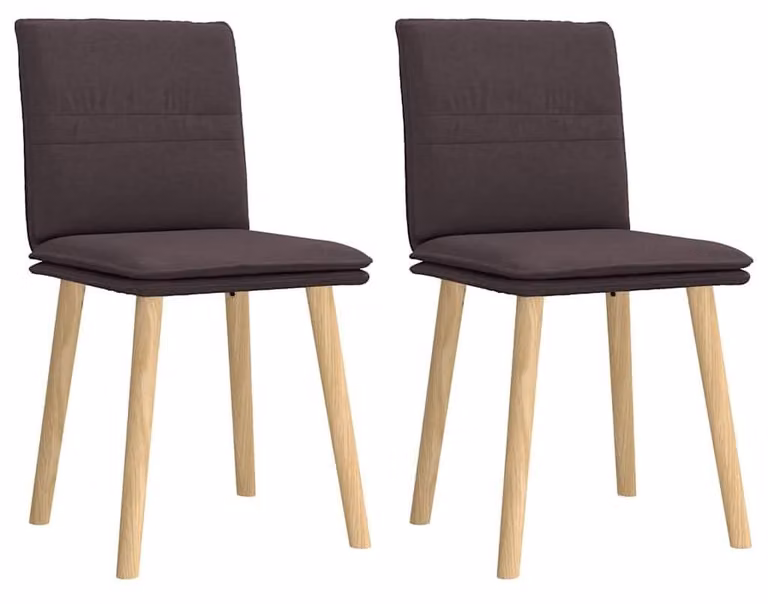 Set di 2 sedie da pranzo ergonomiche color marrone scuro