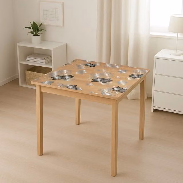 Rotolo di pellicola protettiva per tavolo in PVC siliconato trasparente con motivo floreale nero Breckner Germany L: 1,00 m, Lunghezza: 20 m