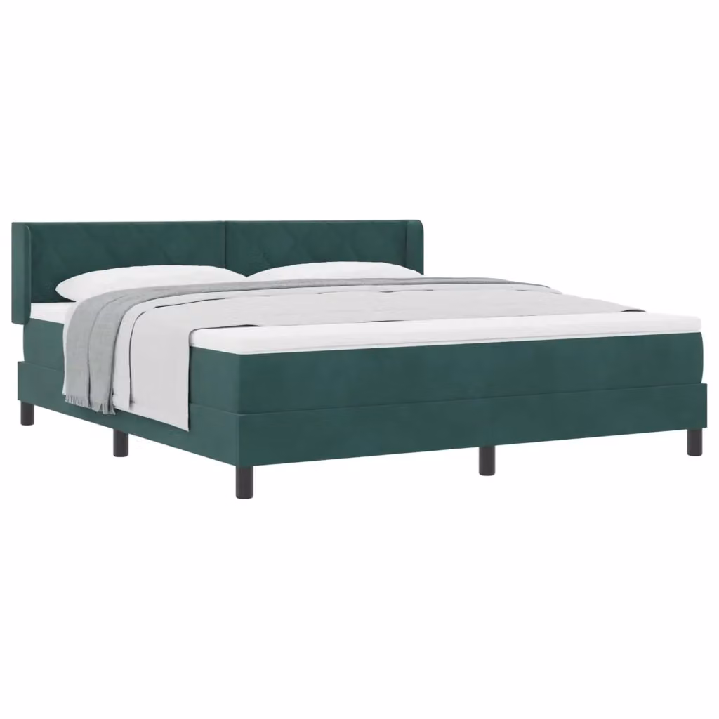 Letto ibrido con materasso e testiera vidaXL in velluto verde, L/P: 180 x 200 cm – 2