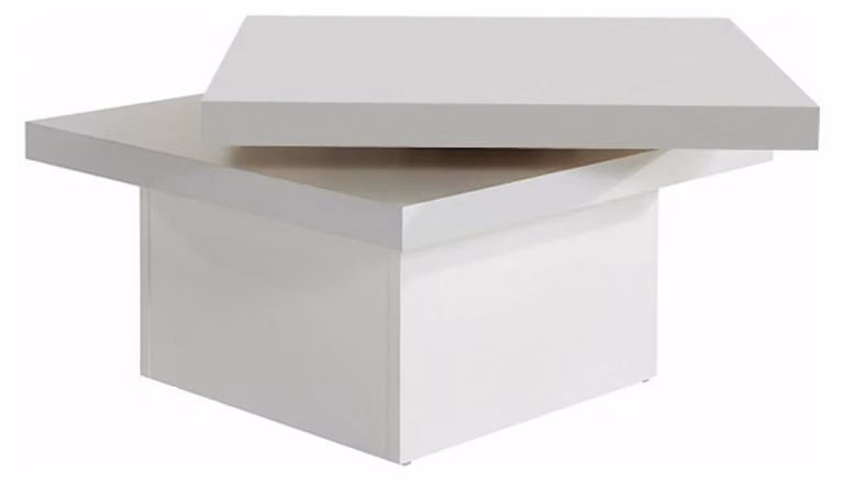 Tavolino da salotto Tavolo 67x67cm piano girevole bianco