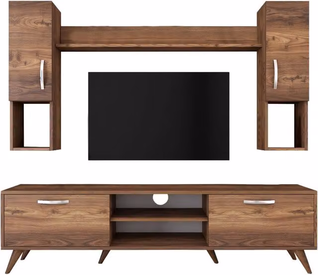 Set mobile TV in legno "Mezalun" - 180 x 35 x 48 cm - Marrone