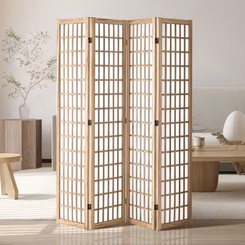VEVOR Divisorio Giapponese per Privacy Divisorio Pieghevole, Schermo Decorativo Portatile per Separazione Spazio con 4 Pannelli Pieghevoli per Ufficio, Ristorante, Camera da Letto
