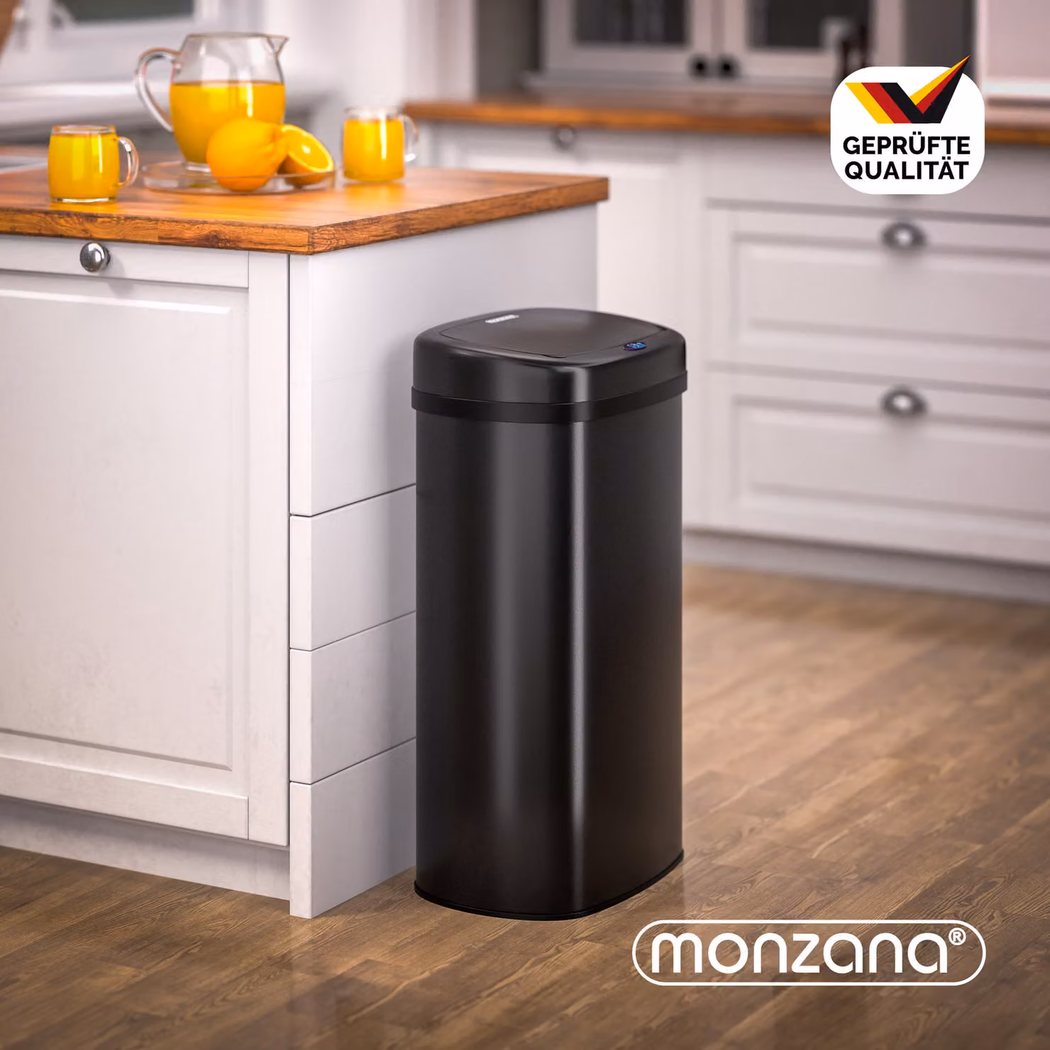 Cestino con sensore MONZANA in acciaio inox e plastica, colore Nero, Capacità: 58 l, L/P/H: 71 x 29 x 40 cm – 2