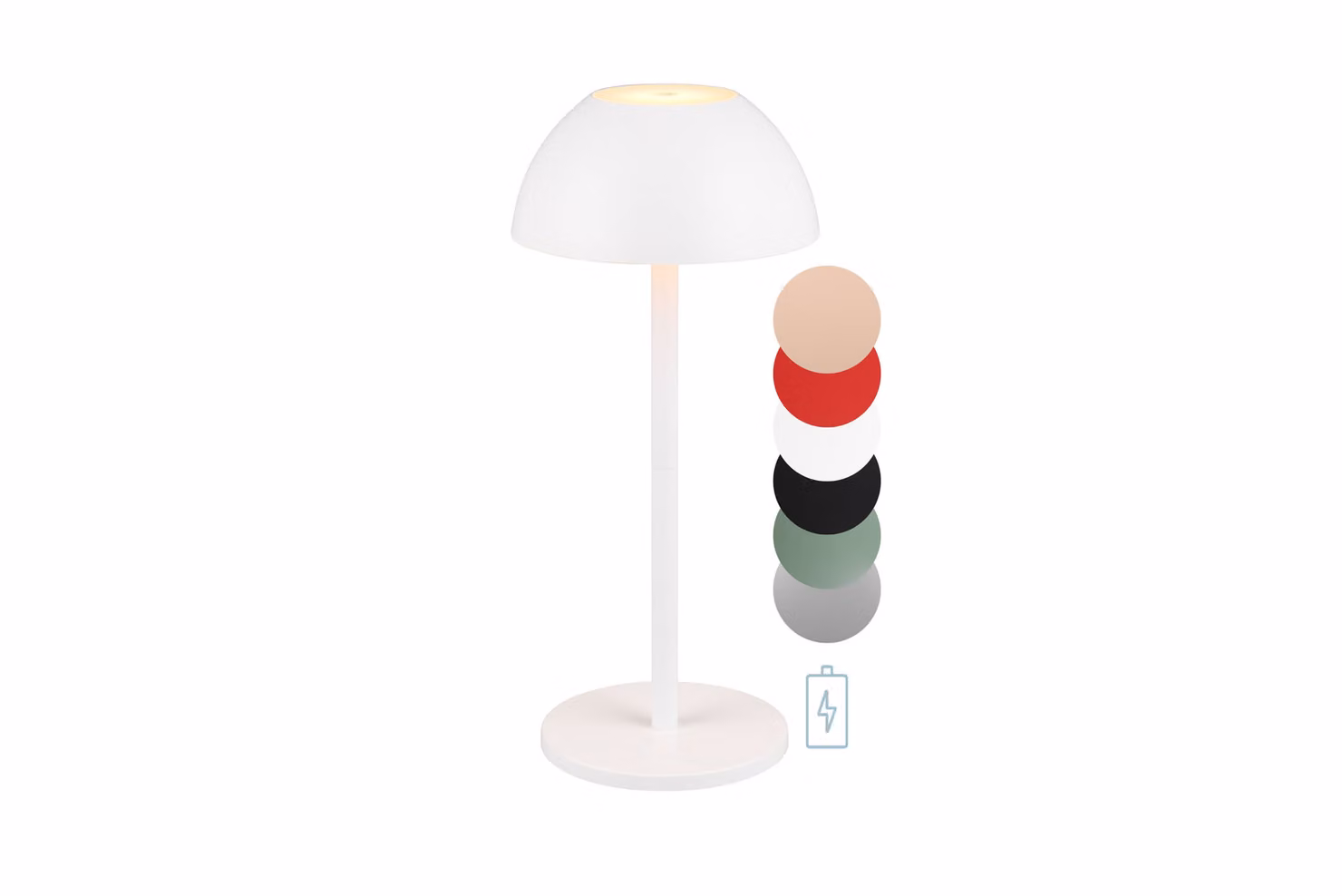 Lampada da tavolo ricaricabile a LED, lampada da tavolo, senza fili, dimmerabile, a 4 vie, ricaricabile, bianca, IP54 per esterni, lightling Robert