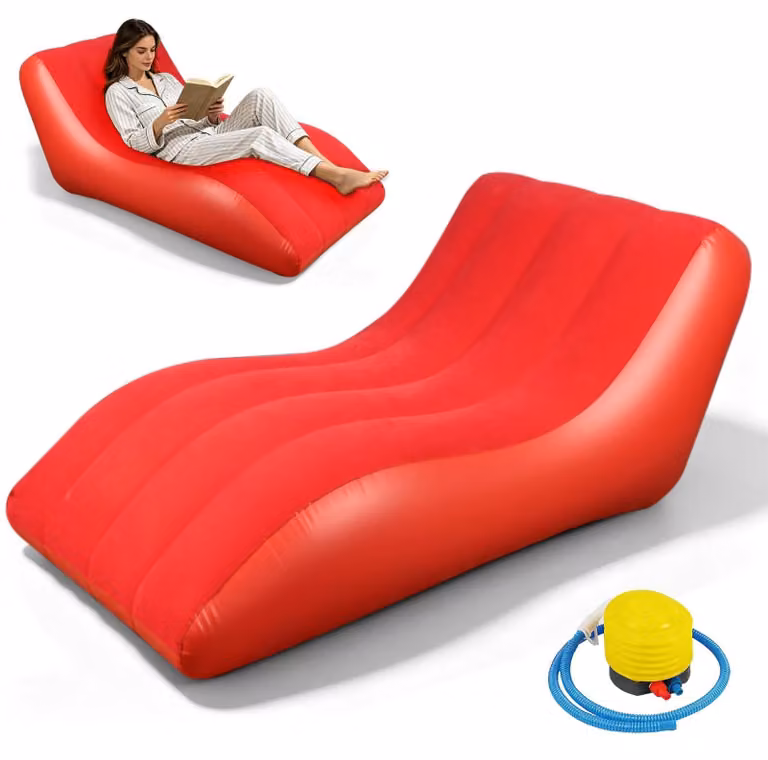 Solidchoice - Sedia gonfiabile con pompa, ideale per interni ed esterni