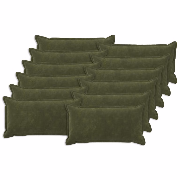 vidaXL Cuscino con cuscino HOUTEN 12 pz Verde Fleece in microfibra