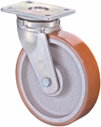 Ruote BS - Ruota orientabile RR100.C10.253 - Diametro 250 mm - Portata 2200 kg - Piastra 255x200 mm - Ruota in alluminio / ghisa - PUR95 - RR100.C10.253