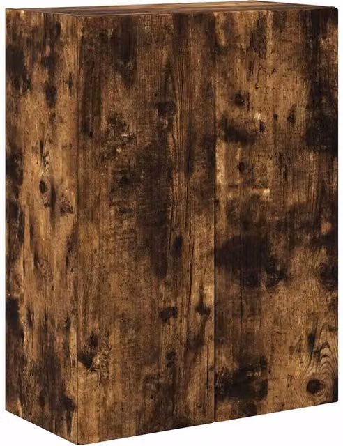 Pratico mobile porta TV a parete rettangolare moderno 59,5 x 31 x 80 cm in legno ingegnerizzato rovere fumo 02_0055035