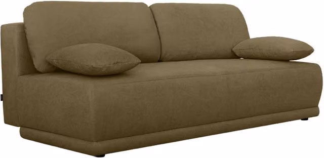 Divano letto Sweeek a 3 posti in tessuto verde con struttura in legno di pino e coperture rimovibili – 1