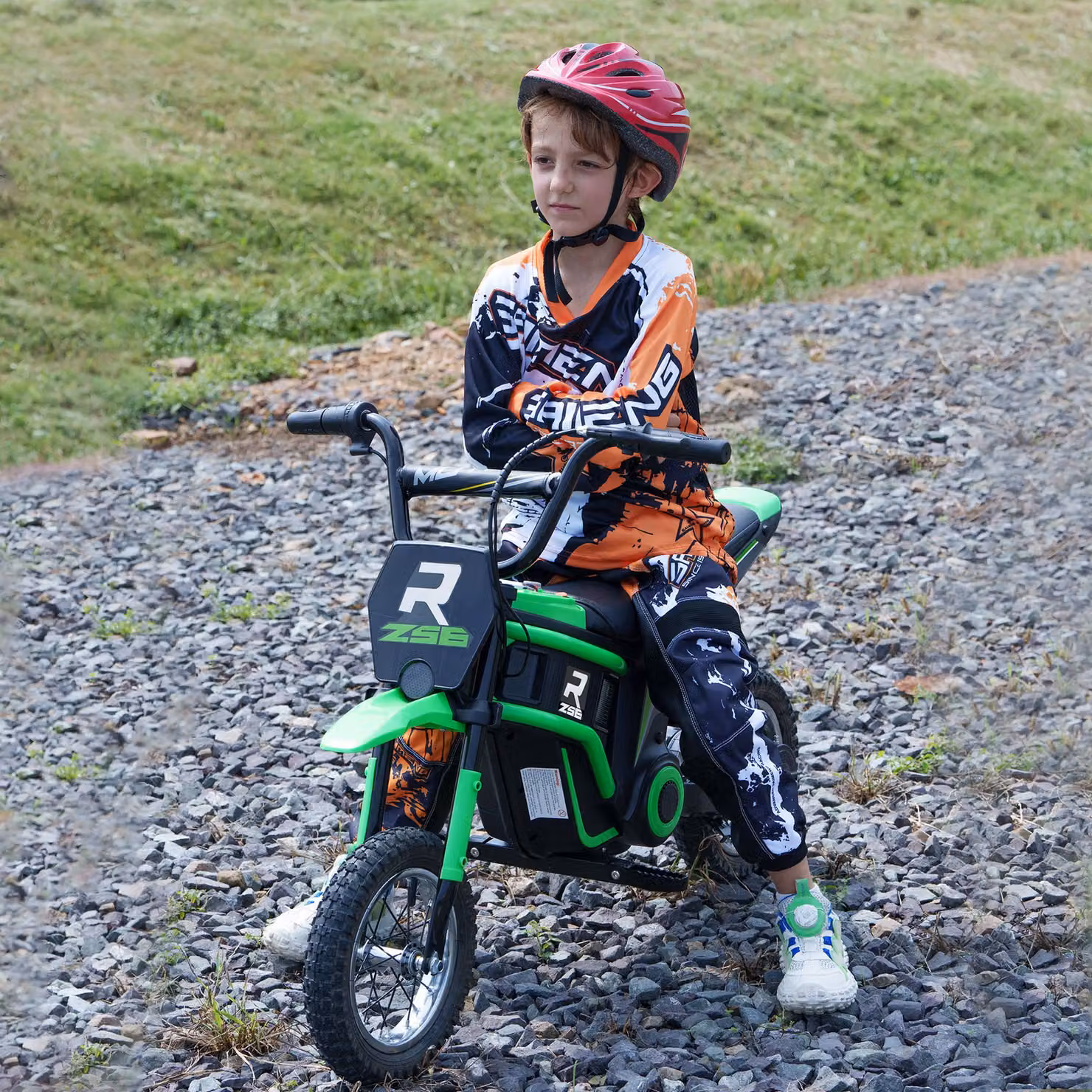 Moto Elettrica HOMCOM per Bambini con Acceleratore Manuale, 2 Velocità, Verde – 2