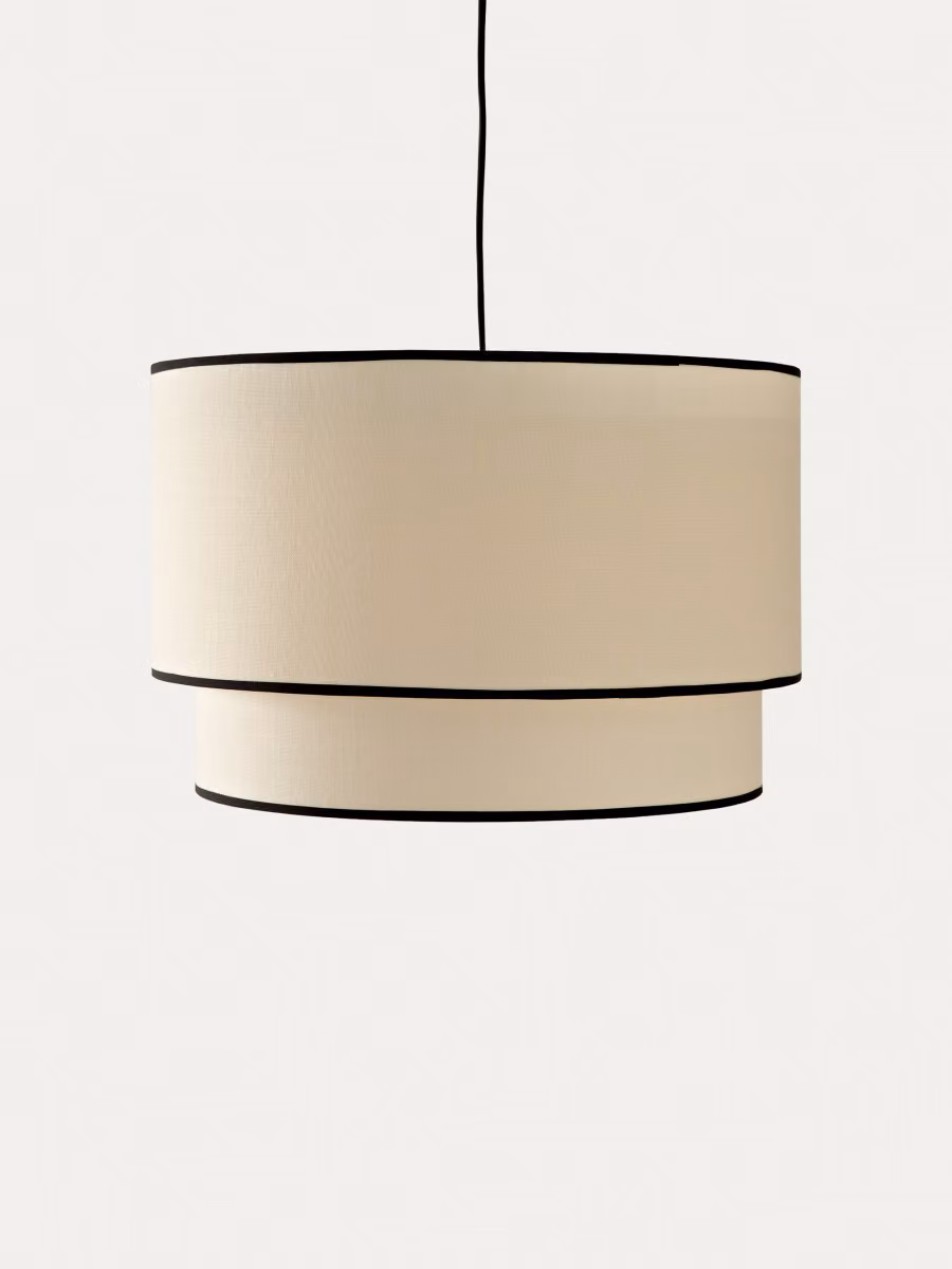 Lombok lampada a soffitto doppia in lino Kenay Home disponibile in bianco o beige – 2