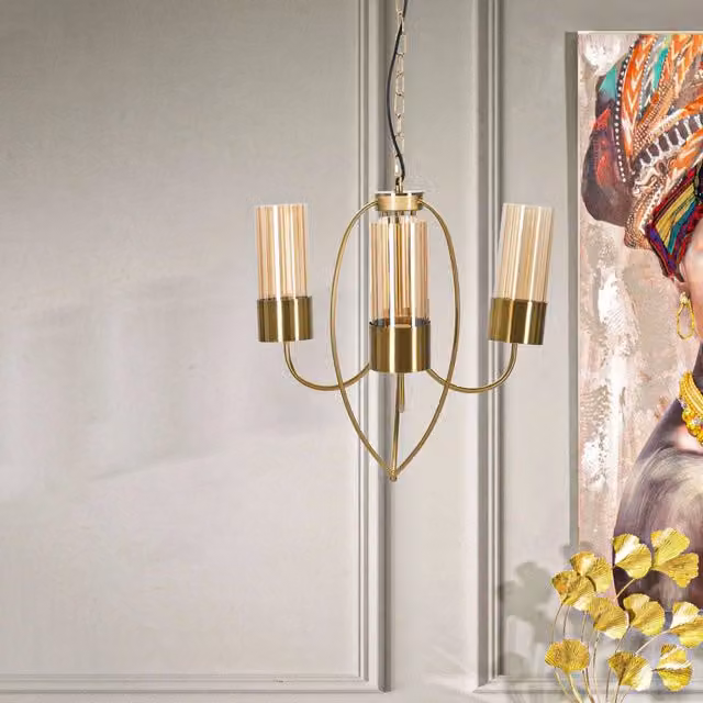 Darona Lampada da Soffitto Moderna in Metallo e Vetro Oro/Ottone – 1