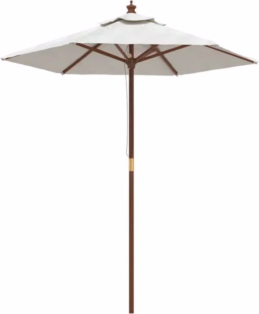 Ombrellone da giardino con palo in legno 196 x 231 cm colore sabbia 02_0008352