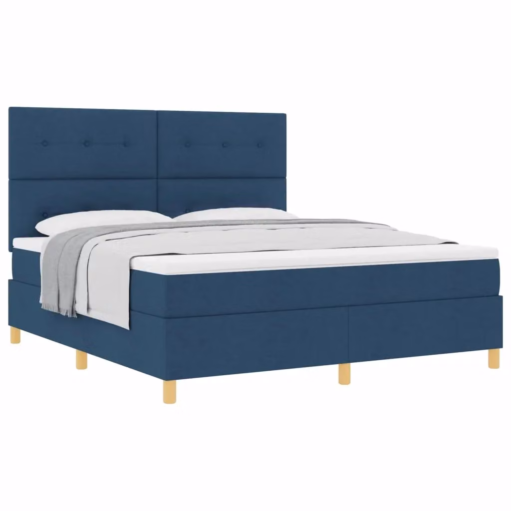 Letto a molle con testiera blu vidaXL L/P: 180 x 200 cm – 2