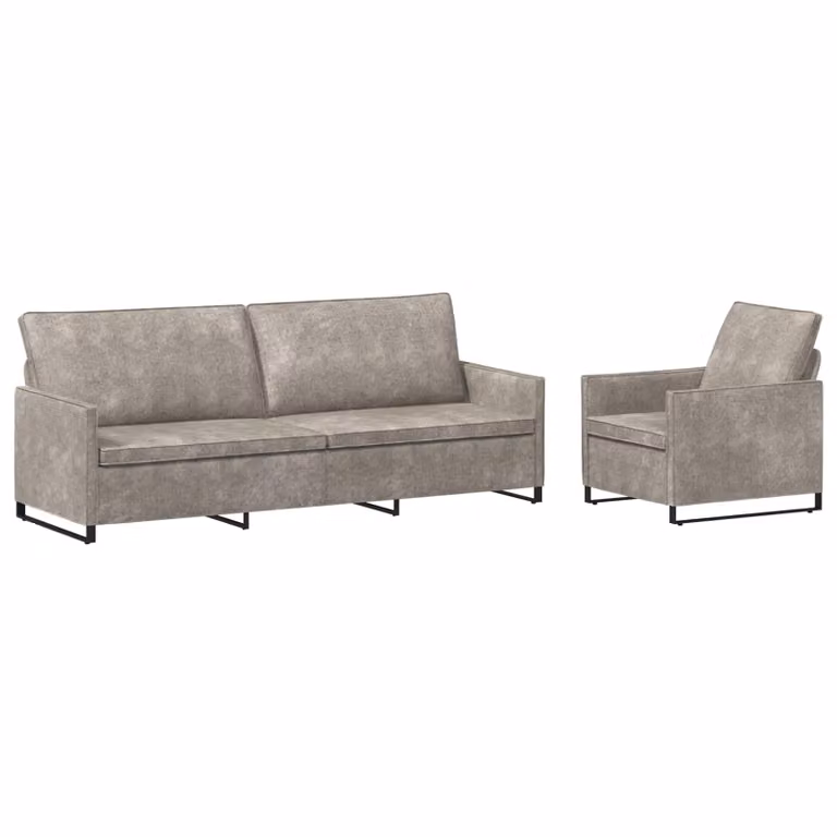 Set di 2 divani moderni vidaXL in tessuto grigio con struttura in metallo per il tuo soggiorno