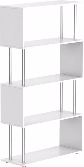 Libreria Moderna HOMCOM Bianca con Ripiani in Legno e Metallo per Soggiorno, Camera da Letto o Ufficio – 1