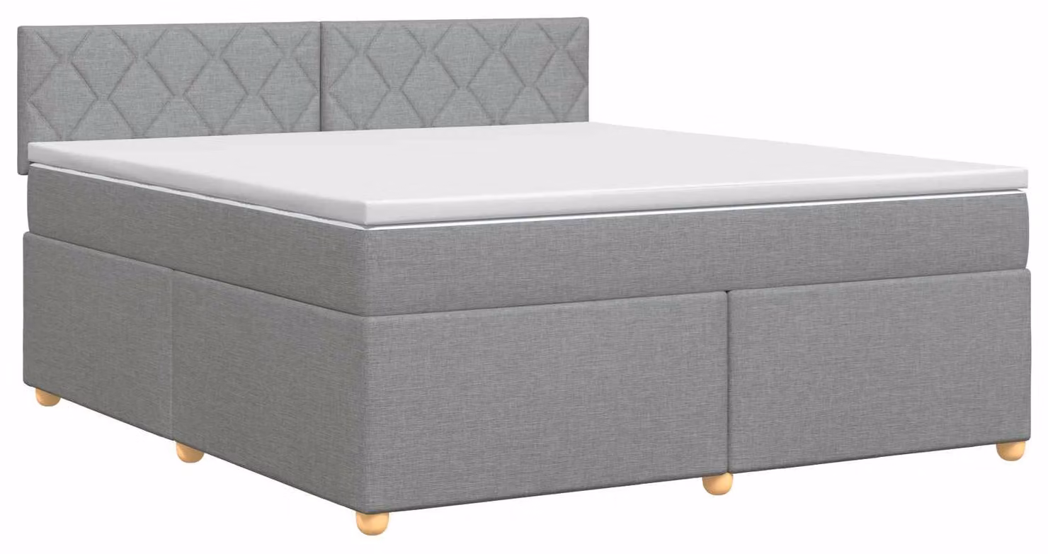 Letto a molle con materasso grigio chiaro 160 x 200 cm in tessuto
