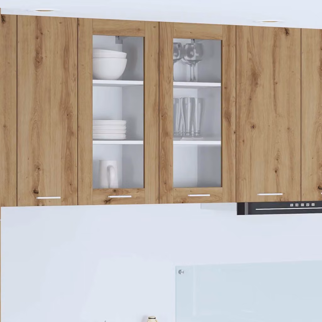 vidaXL Armadio pensile da cucina moderno in rovere marrone con ante a battente e ripiani interni L/P/H: 40 x 31 x 80 cm