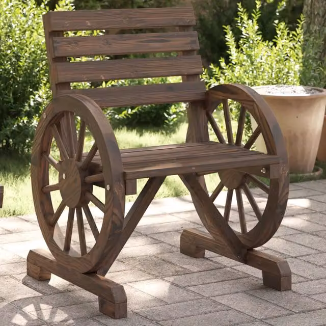 Sedia da giardino vidaXL in legno massello di abete marrone con braccioli L/P/H: 58 x 58 x 78,5 cm
