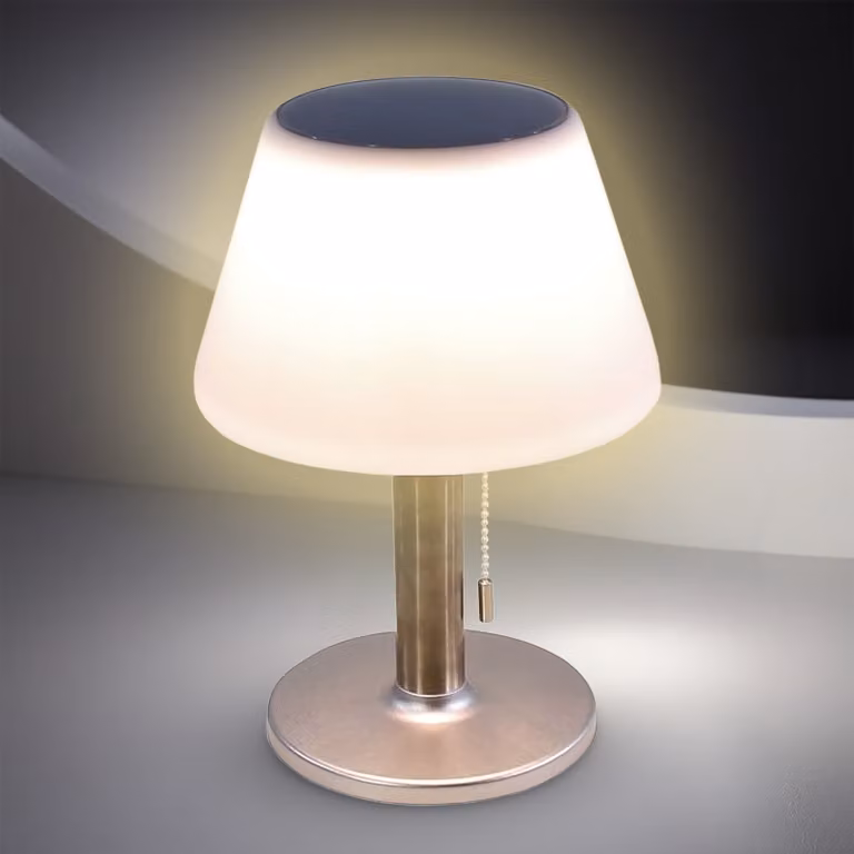 1.01 Lampada da tavolo a LED solare - 20 x 28 cm - 10 LED / bianco caldo - Base colore: argento