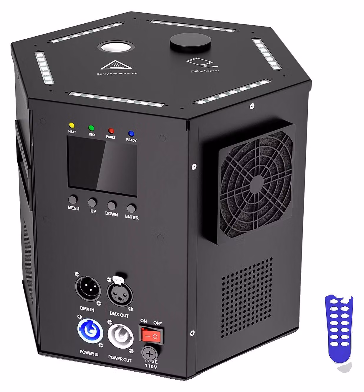 Macchina a scintille a freddo, tecnologia senza fiamme, controllo DMX e wireless, colore nero, spina di tipo EU