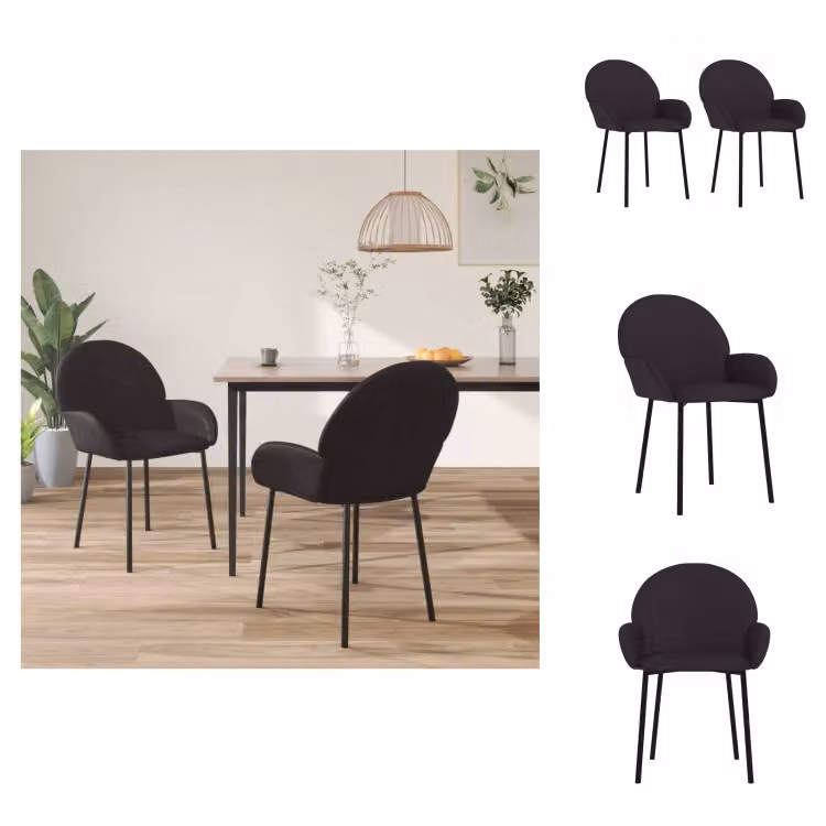 vidaXL Sedie da pranzo 2 pezzi in Pelle finta nera - Sedie da pranzo
