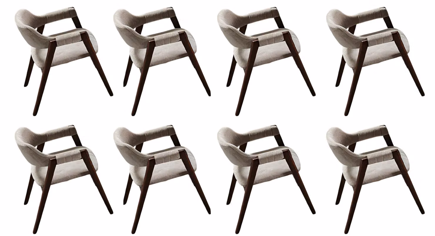 Exklusiver Stuhl-Set Esszimmerstühle x8 Polsterstühle Küchenstühle