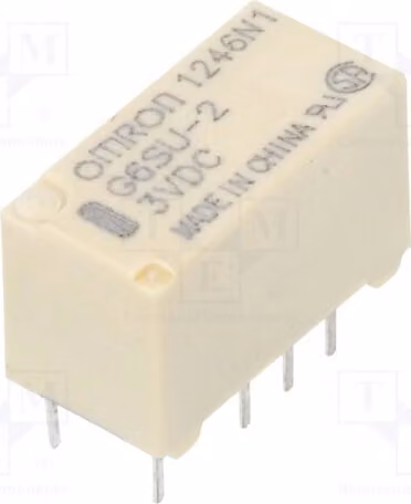 1 relè: elettromagnetico, 0,5A/125VAC. Bobina: 3VDC, 100mW. Modello: G6SU-2, 3VDC, elettrico