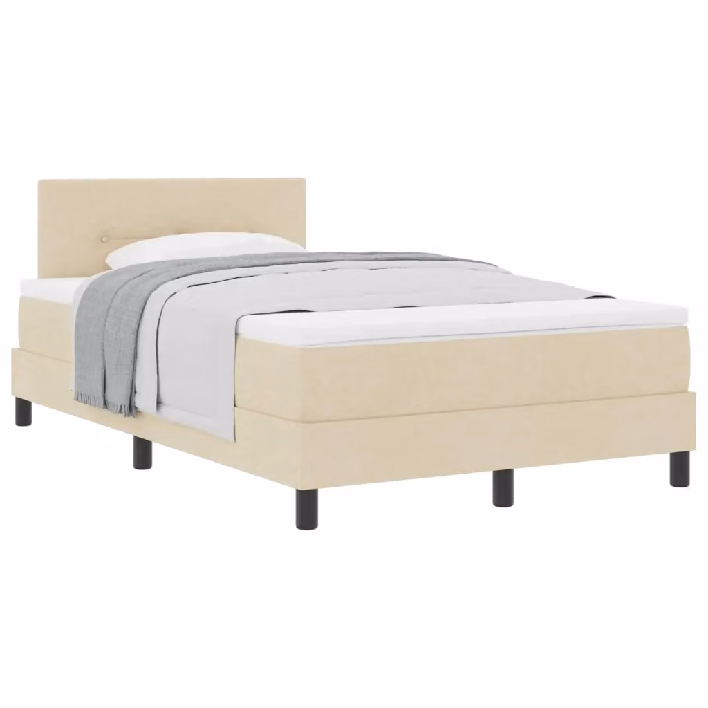 Letto Ibrido con Materasso e Testiera vidaXL in Tessuto Beige L/P/H: 120 x 200 x 28 cm – 2