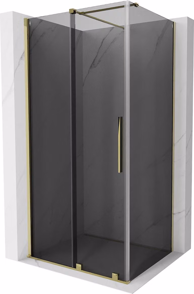 Mexen Velar cabina doccia scorrevole 100 x 120 cm, grafite, oro - 871-100-120-41-50