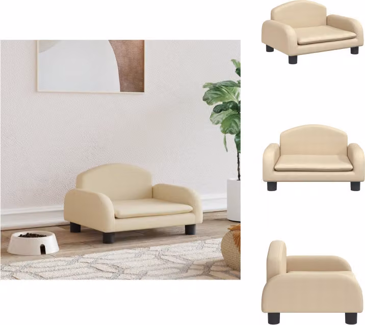 vidaXL Letto per cani in tessuto crema 50x40x30 cm - Letti per cani