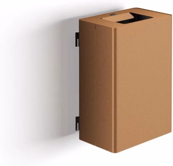 Pattumiera a Muro a 1 Scomparto da 35 L 39x25x56 cm con Contenitore Interno in Acciaio Verniciato Corten