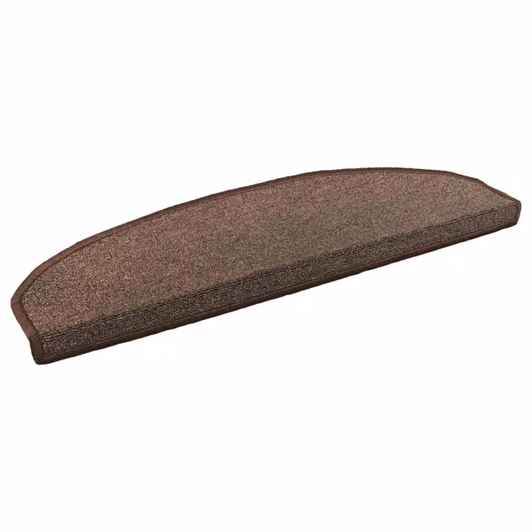 Set di 15 tappetini autoadesivi per scale vidaXL, colore marrone, in polipropilene antiscivolo e fonoassorbente, L 80 x P 24,5 x H 3 cm