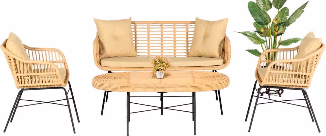 Garten Möbel Sitzmöbel Sofagarnitur Terrasse Tisch Sofa Couchtisch Modern 4tlg.