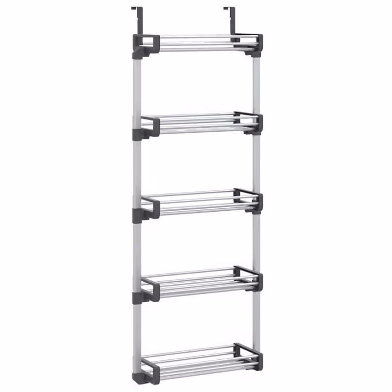Organizzatore per Porta con 5 Ripiani 52x20x135 cm in Alluminio